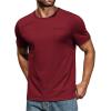 COOFANDY Men’s Cotton Pocket Tee Shirts Soft Crew Neck Stretch T Shirt Plain Casual Short Sleeve Summer Basic Tops(2 Pack(wine Red+navy Blue))