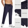 COOFANDY Men’s Cotton Sweatpants Open Bottom Lounge Pants Lightweight Casual Jogger Pants with Pockets(2 Pack: Black/Navy Blue)