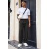 COOFANDY Men’s Cotton Sweatpants Open Bottom Lounge Pants Lightweight Casual Jogger Pants with Pockets(Black)