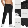 COOFANDY Men’s Cotton Sweatpants Open Bottom Lounge Pants Lightweight Casual Jogger Pants with Pockets(Black)