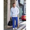 COOFANDY Men’s Cotton Sweatpants Open Bottom Lounge Pants Lightweight Casual Jogger Pants with Pockets(Blue)