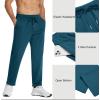 COOFANDY Men’s Cotton Sweatpants Open Bottom Lounge Pants Lightweight Casual Jogger Pants with Pockets(Navy Ocean Blue)