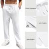 COOFANDY Men’s Cotton Sweatpants Open Bottom Lounge Pants Lightweight Casual Jogger Pants with Pockets(White)