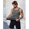 COOFANDY Mens Cotton Tank Tops Summer Beach Sleeveless Muscle Shirts Gym Workout Running Tank Shirt Pack(Black+dark Grey)