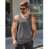 COOFANDY Mens Cotton Tank Tops Summer Beach Sleeveless Muscle Shirts Gym Workout Running Tank Shirt Pack(Black+dark Grey)