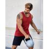COOFANDY Mens Cotton Tank Tops Summer Beach Sleeveless Muscle Shirts Gym Workout Running Tank Shirt Pack(Black+red)