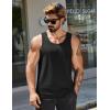 COOFANDY Mens Cotton Tank Tops Summer Beach Sleeveless Muscle Shirts Gym Workout Running Tank Shirt Pack(Black+white)