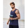 COOFANDY Mens Cotton Tank Tops Summer Beach Sleeveless Muscle Shirts Gym Workout Running Tank Shirt Pack(Navy Blue)