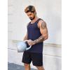 COOFANDY Mens Cotton Tank Tops Summer Beach Sleeveless Muscle Shirts Gym Workout Running Tank Shirt Pack(Navy Blue)