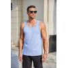 COOFANDY Mens Cotton Tank Tops Summer Beach Sleeveless Muscle Shirts Gym Workout Running Tank Shirt Pack(Navy Blue+lgiht Blue)