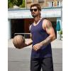 COOFANDY Mens Cotton Tank Tops Summer Beach Sleeveless Muscle Shirts Gym Workout Running Tank Shirt Pack(Navy Blue+lgiht Blue)