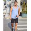 COOFANDY Mens Cotton Tank Tops Summer Beach Sleeveless Muscle Shirts Gym Workout Running Tank Shirt Pack(Navy Blue+lgiht Blue)