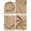 COOFANDY Mens Cuban Guayabera Shirt Casual Button Down Shirts Long Sleeve Summer Beach Shirts(Dark Khaki)
