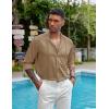 COOFANDY Mens Cuban Guayabera Shirt Casual Button Down Shirts Long Sleeve Summer Beach Shirts(Light Tan)