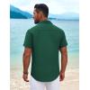 COOFANDY Men’s Cuban Guayabera Shirt Short Sleeve Button Down Shirts Casual Summer Beach Linen Shirts(Green)