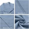 COOFANDY Men’s Cuban Guayabera Shirt Short Sleeve Button Down Shirts Casual Summer Beach Linen Shirts(Light Blue)