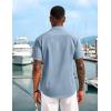 COOFANDY Men’s Cuban Guayabera Shirt Short Sleeve Button Down Shirts Casual Summer Beach Linen Shirts(Light Blue)