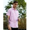 COOFANDY Men’s Cuban Guayabera Shirt Short Sleeve Button Down Shirts Casual Summer Beach Linen Shirts(Light Purple)