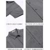 COOFANDY Mens Cuban Guayabera Shirt Short Sleeve Button Down Shirts Summer Beach Vacation Shirts(Dark Gray)