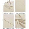 COOFANDY Mens Cuban Guayabera Shirt Short Sleeve Linen Button Down Shirts Casual Summer Beach Tops(Beige)