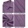 COOFANDY Mens Cuban Guayabera Shirt Short Sleeve Linen Button Down Shirts Casual Summer Beach Tops(Deep Purple)