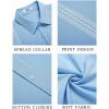 COOFANDY Mens Cuban Guayabera Shirt Short Sleeve Linen Button Down Shirts Casual Summer Beach Tops(Light Blue)
