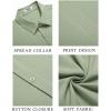 COOFANDY Mens Cuban Guayabera Shirt Short Sleeve Linen Button Down Shirts Casual Summer Beach Tops(Light Green)