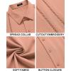 COOFANDY Mens Cuban Guayabera Shirt Short Sleeve Linen Button Down Shirts Casual Summer Beach Tops(Pink)