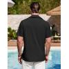 COOFANDY Men’s Cuban Guayabera Shirt Summer Beach Vacation Shirt Casual Short Sleeve Button Down Resort Wear(Black)