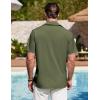 COOFANDY Men’s Cuban Guayabera Shirt Summer Beach Vacation Shirt Casual Short Sleeve Button Down Resort Wear(Chive)