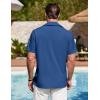 COOFANDY Men’s Cuban Guayabera Shirt Summer Beach Vacation Shirt Casual Short Sleeve Button Down Resort Wear(Dark Blue)