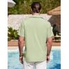 COOFANDY Men’s Cuban Guayabera Shirt Summer Beach Vacation Shirt Casual Short Sleeve Button Down Resort Wear(Sea Foam)