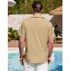 COOFANDY Men’s Cuban Guayabera Shirt Summer Beach Vacation Shirt Casual Short Sleeve Button Down Resort Wear(Sesame)