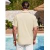 COOFANDY Men’s Cuban Guayabera Shirt Summer Beach Vacation Shirt Casual Short Sleeve Button Down Resort Wear(Vanilla Ice)