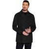 COOFANDY Men’s Double Breasted Pea Coat Winter Overcoat Short Trench Coat Notched Collar(Black)