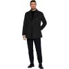 COOFANDY Men’s Double Breasted Pea Coat Winter Overcoat Short Trench Coat Notched Collar(Black)