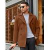 COOFANDY Men’s Double Breasted Pea Coat Winter Overcoat Short Trench Coat Notched Collar(Brown)