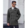 COOFANDY Men’s Double Breasted Pea Coat Winter Overcoat Short Trench Coat Notched Collar(Dark Grey)