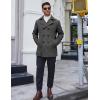 COOFANDY Men’s Double Breasted Pea Coat Winter Overcoat Short Trench Coat Notched Collar(Dark Grey)