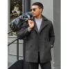 COOFANDY Men’s Double Breasted Pea Coat Winter Overcoat Short Trench Coat Notched Collar(Dark Grey)