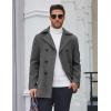 COOFANDY Men’s Double Breasted Pea Coat Winter Overcoat Short Trench Coat Notched Collar(Dark Grey)