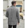 COOFANDY Men’s Double Breasted Pea Coat Winter Overcoat Short Trench Coat Notched Collar(Grey Plaid)