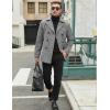COOFANDY Men’s Double Breasted Pea Coat Winter Overcoat Short Trench Coat Notched Collar(Grey Plaid)