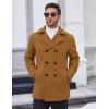 COOFANDY Men’s Double Breasted Pea Coat Winter Overcoat Short Trench Coat Notched Collar(Light Brown)