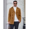 COOFANDY Men’s Double Breasted Pea Coat Winter Overcoat Short Trench Coat Notched Collar(Light Brown)