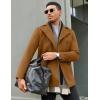 COOFANDY Men’s Double Breasted Pea Coat Winter Overcoat Short Trench Coat Notched Collar(Light Brown)