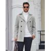 COOFANDY Men’s Double Breasted Pea Coat Winter Overcoat Short Trench Coat Notched Collar(Light Grey)