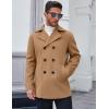 COOFANDY Men’s Double Breasted Pea Coat Winter Overcoat Short Trench Coat Notched Collar(Light Tan)