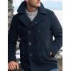 COOFANDY Men’s Double Breasted Pea Coat Winter Overcoat Short Trench Coat Notched Collar(Navy Blue)