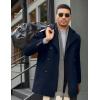 COOFANDY Men’s Double Breasted Pea Coat Winter Overcoat Short Trench Coat Notched Collar(Navy Blue)